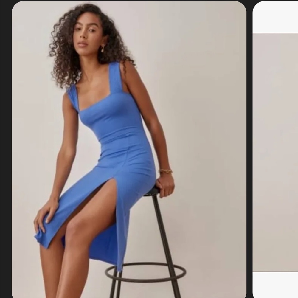 Reformation Cassi knit dress in blue